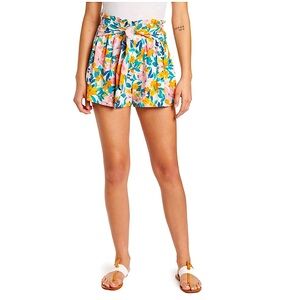 BCBGeneration High Tie Waist Palm Floral Shorts
